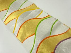 アンティーク　抽象波模様織出し袋帯（材料）